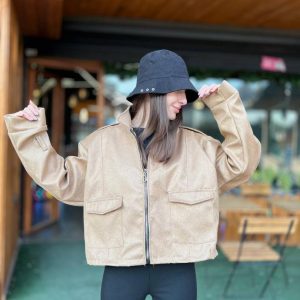 کت چرم کراپ