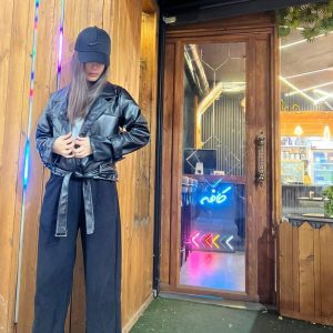 کت کراپ چرم